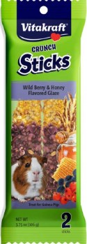 Sunseed Vitakraft Crunch Sticks Wild Berry and Honey Guinea Pig Treats, 3.75oz, 2 count