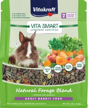 Sunseed Vitakraft Vita Smart Complete Nutrition Natural Foraging Blend Rabbit Food 4lb