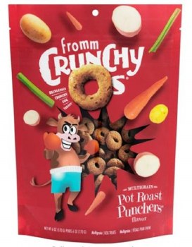 Fromm Crunchy O's Multigrain Pot Roast Punchers Flavor Dog Treats 6oz