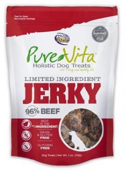 Pure Vita Beef Jerky Treats, case of 8, 4oz