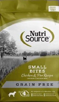 NutriSource Small Breed Small Bites Chicken and Pea Recipe Grain Free, Dry Dog Food, 5lb