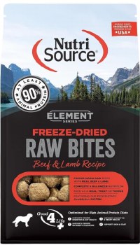 NutriSource Element Series Beef and Lamb Freeze Dried Raw Bites, 10oz