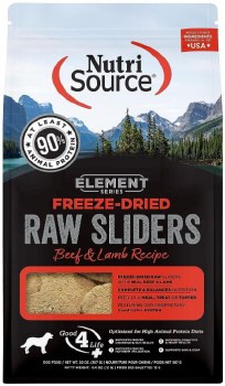 NutriSource Element Freeze-Dried Raw Sliders Beef and Lamb, Dog Treats, 20oz