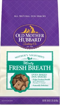 Old Mother Hubbard Mother's Solutions Minty Fresh Breath Baked Dog Treats, Dog Biscuits, 20oz