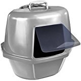 Van Ness Enclosed Corner Cat Litter Pan, Silver