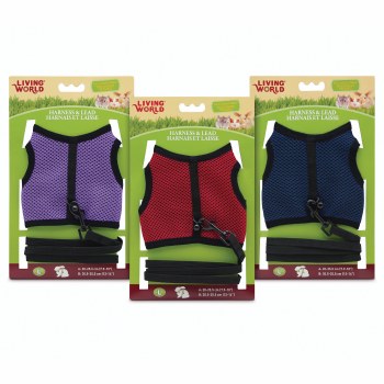 Living World Harness & Lead Assorted Colors Large