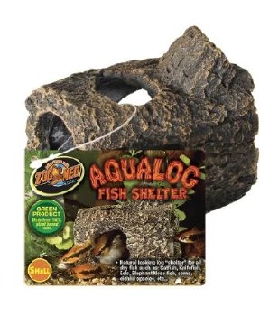 Zoo Med Lab Aqualog Fish Shelter, Brown, Fish Ornaments Plants, Small