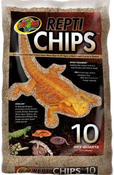 Zoo Med Lab Repti Chips Aspen Wood Substrate for Desert Reptiles, Natural, 10Qt