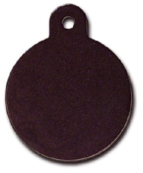 Dog Tag Circle Shape Black, Large