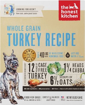 Honest Kitchen Whole Grain Turkey Recipe, Dry Dog Food, 10lb