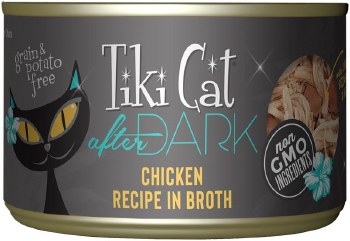 Tiki Cat After Dark Chicken Recipe in Broth Grain Free Canned Wet Cat Food 5.5oz