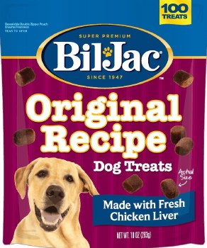 BilJac Original Recipe Soft Dog Treats, Chicken and Liver, 100 count