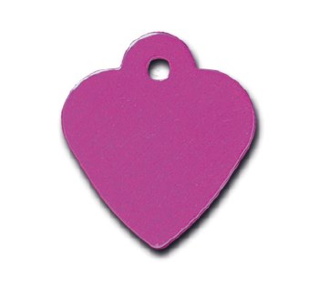 Dog Tag Heart Shape, Purple Heart, Small