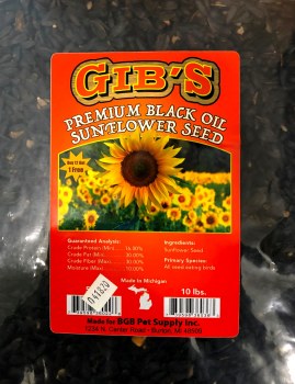 Gibs Oil Sunflower Seeds Wild Bird Food 10lb