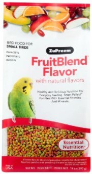 ZuPreem Fruit Blend Flavors, Small Bird Food, 14oz