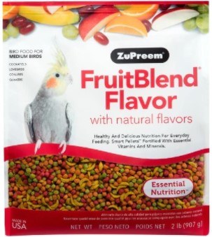 ZuPreem Fruit Blend Flavors, Medium Bird Food, 2lb