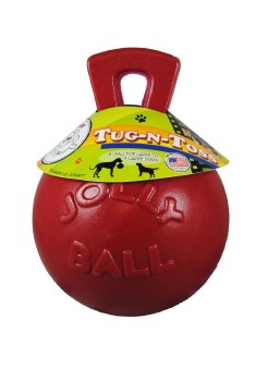 Jolly Pets Tug n Toss Ball Dog Toy, Red, Extra Large, 10 inch