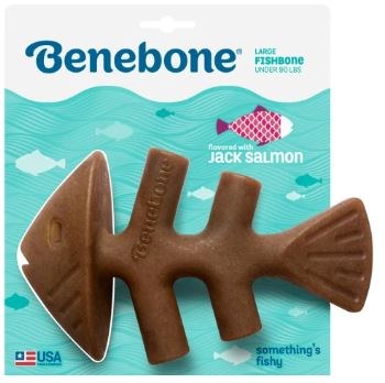 Benebone Chew Good Fish Bone with Real Jack Salmon Large