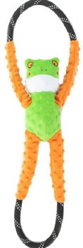 Zippy Paws Rope Tugz Tree Frog, Green Orange, Dog Toys, Large