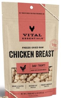 Vital Essentials Freeze Dried Chicken Breast Dog Treats 2.1oz