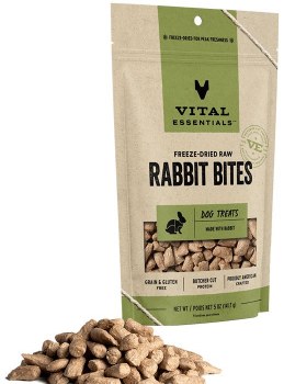 Vital Essentials Freeze Dried Rabbit Bites Dog Treats 5oz