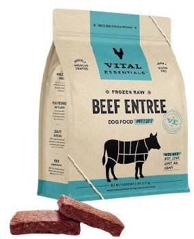 Vital Essentials Freeze Dried Beef Patties Grain Free Dog Food 6lb