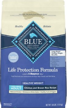 Blue Buffalo Life Protection Large Breed Healthy Weight Adult Formula Chicken and Brown Rice Recipe Dry Dog Food 30lb