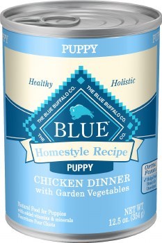 Blue Buffalo Homestyle Recipe Puppy Chicken Dinner with Garden Vegetables Canned Dog Food case of 12, 12.5oz Cans