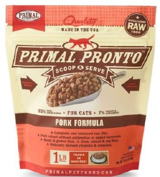 Primal Pronto Frozen Raw Scoop & Serve Pork Formula Cat Food, 1lb