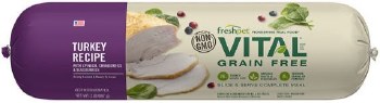 Freshpet Vital Roll Grain Free Turkey Recipe for Dogs, 2lb