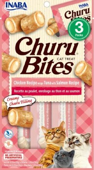 Inaba Churu Bites Cat Treats, Tuna and Salmon .35oz, 3 count