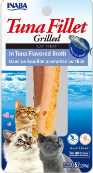 Inaba Grilled Tuna Fillet in Tuna Flavored Broth Cat Treat .52oz