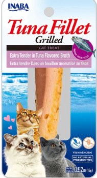 Inaba Extra Tender Grilled Tuna Fillet in Tuna Flavored Broth for Cats, .52oz