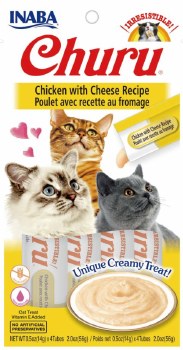 Inaba Churu Puree Cat Treats, Chicken and Cheese, .5oz, 4 count