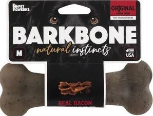 Pet Qwerks BarkBone Original Natural Instincts Bacon Flavored Nylon Dog Toy, Medium