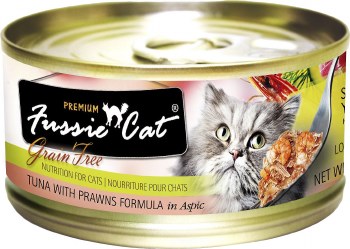 Fussie Cat Tuna with Prawns in Aspic Premium Grain Free Canned Wet Cat Food 2.8oz