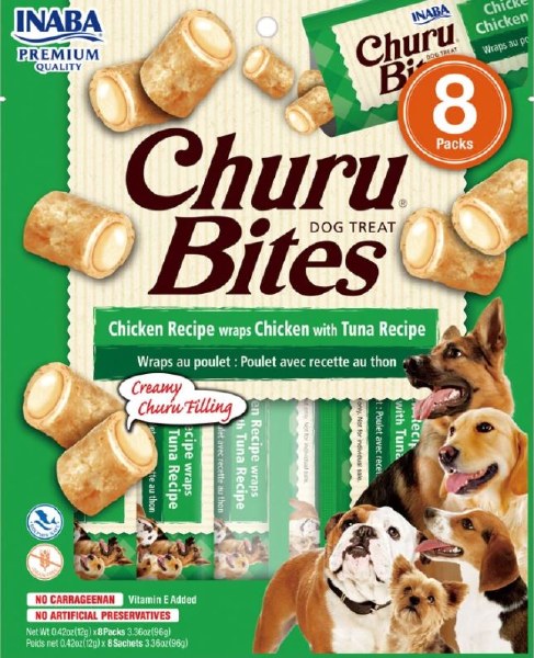 Inaba Churu Bites Dog Treats, Chicken and Tuna, Dog Treats