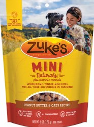 Zuke's Mini Naturals Peanut Butter & Oats Recipe Dog Treats 6oz