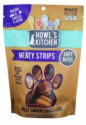 Howl's Kitchen Meaty Strips Bacon & Cheese Flavor, Dog Treats, 6oz