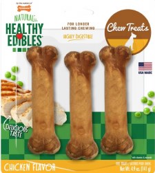 Nylabone Heathly Edibles Chew Treats for Dogs, Chicken, Regular 3 Pack