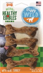 Nylabone Healthy Edibles Chew Treats for Puppies, Turkey Flavor, Regular, Dog Dental Health, 4 count