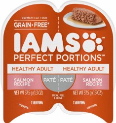 IAMS Perfect Portions Adult Formula Grain Free Pate with Salmon Wet Cat Food 2.6oz