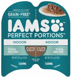 IAMS Perfect Portions Indoor Cat Formula Grain Free Tuna Cuts in Gravy Wet Cat Food 2.6oz