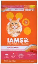 IAMS ProActive Health Healthy Adult Formula with Salmon and Tuna, Dry Cat Food, 16lb