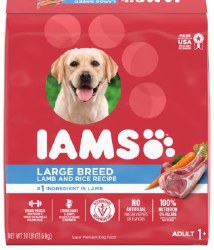 IAMS Large Breed Adult, Dry Dog Food, Lamb and Rice Formula, 30lb