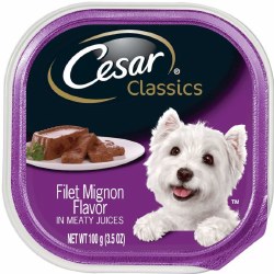 Cesar Classics Loaf in Sauce Filet Mignon Recipe Wet Dog Food Tray 3.5oz