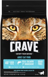 Crave High Protein Formula Salmon and Ocean Fish Recipe Grain Free Adult Dry Cat Food 4 lbs