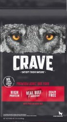 CRAVE High Protein Adult Formula Beef Recipe, Dry Dog Food, 22lb