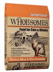 SPORTMiX Wholesomes Chicken Meal and Rice Formula Adult Dry Cat Food 15 lbs