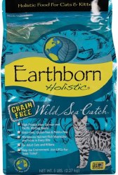 Earthborn Holistic Wild Sea Catch with Salmon Recipe Grain Free Natural, Dry Cat and Kitten Food, 5lb